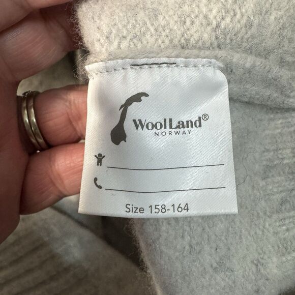 Woolland Norway Solsiden Knitted Sweater Wool 1/2 Zip Gray Washable Kids 12-14 - Picture 7 of 8